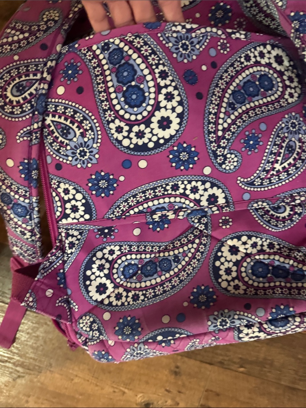 Vera Bradley Quilted Paisley Pink Backpack - Stylish Women’s Bag - Picture 10 of 12